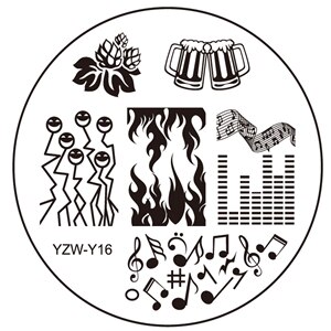 YZWLE 1 feuille ronde noël Nail Art Image timbre estampage plaques manucure modèle bricolage polonais pochoir: Y16