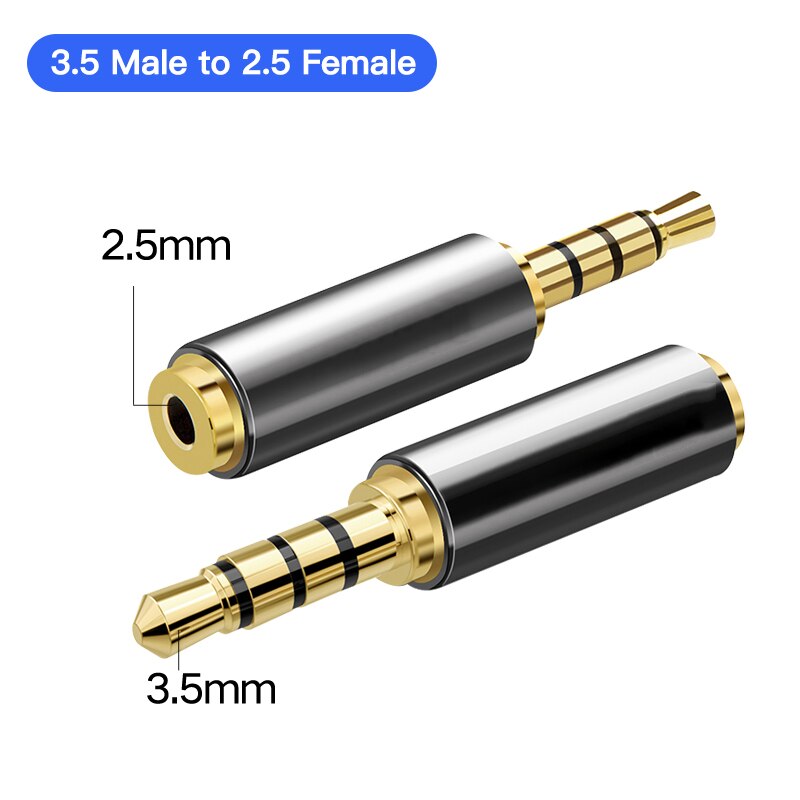 Jack 3.5 Mm Naar 2.5 Mm Audio Adapter 2.5 Mm Male Naar 3.5 Mm Vrouwelijke Connector Voor Aux Speaker kabel Stereo Hoofdtelefoon Microfoon: 3.5 Male-2.5 Female