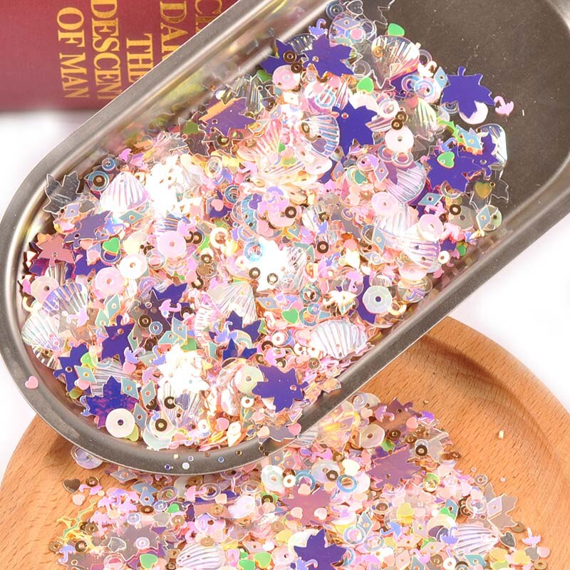 Gemengde Pailletten Voor Ambachten Glitter DIY Gezicht Nail Arts Naaien Decoratie Shell Spangle Paillette Stickers 10g (ongeveer 1000 stuks) c2676