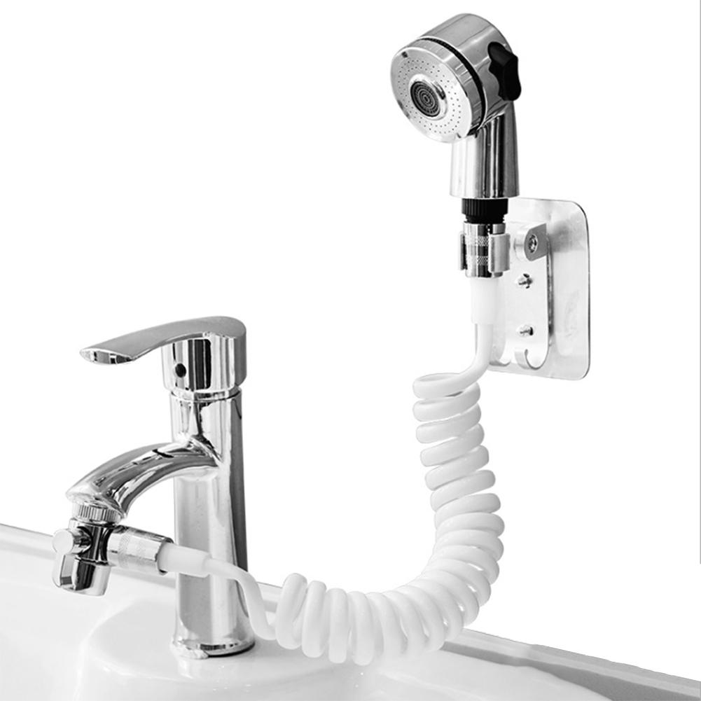 Faucet Shower Retractable Handheld Functional Rinse Sink Faucet Rinser With Universal Steering Head Faucet With External Shower: Default Title