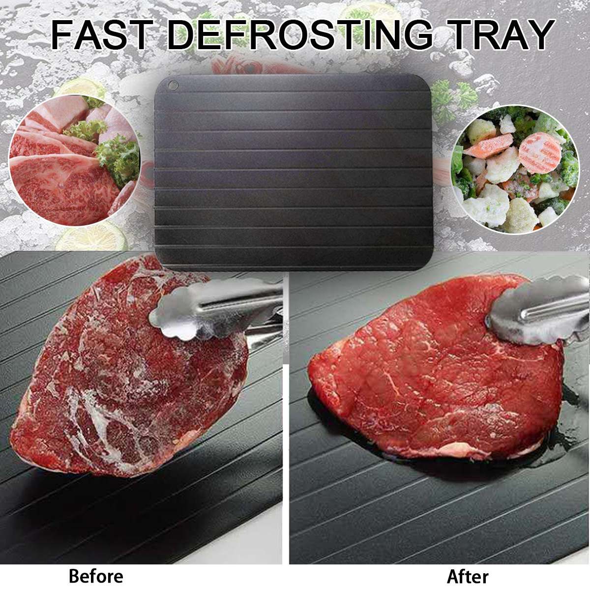 S/M/L Fast Thawing Defrosting Tray Thaw Frozen Food Meat Fruit Quick Defrosting Plate Board Defrost Kitchen Gadget Tool