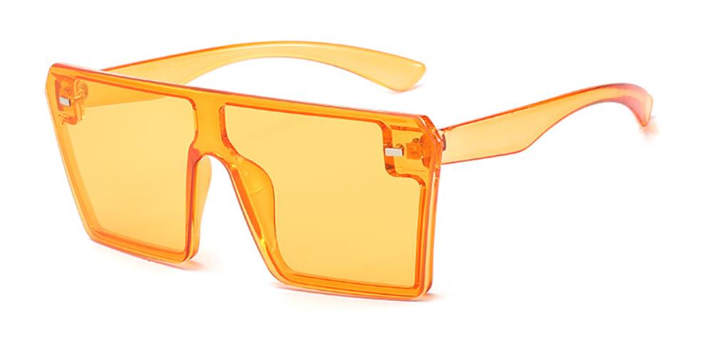 Kantløse overdimensionerede kvinder solbriller firkantede mærke solbriller med stort stel til kvinder  uv400 solbriller oculos masculino: Klar gul