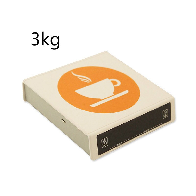 Báscula de café inteligente con temporizador, balanza Digital de cocina, báscula de café por goteo para el hogar, portátil, de precisión, 3KG/0,1g: White 3kg