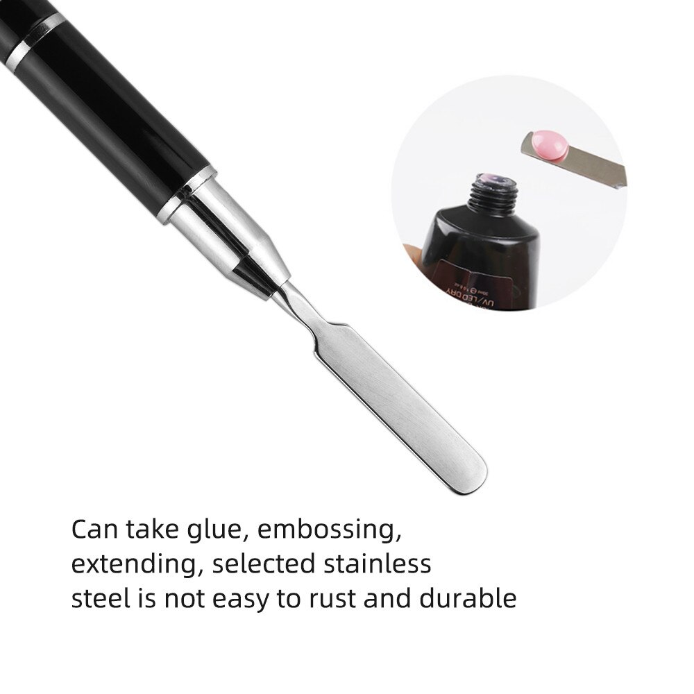 1pc Neue Dual-benutzen-Stift Stahl drücken Manikübetreffend Licht Therapie Kristall Stift Gemalt Kristall Geschnitzt Pinsel UV Gel näGel machen-hoch Werkzeuge
