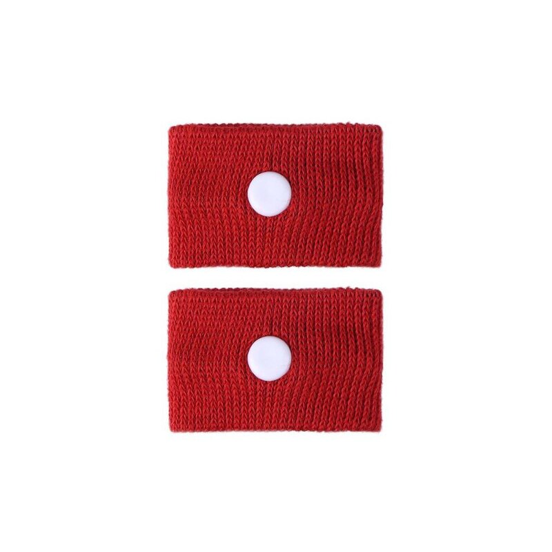 Muñequera antimovimiento para aliviar la mareos, pulsera antisaliva para viajes, 2 unidades: Red