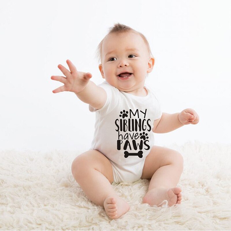 Newborn Baby Bodysuit Boys Girls Jumpsuit Letter Short Sleeve Cotton Clothes Infant Outfits For Kids Summer Clothes