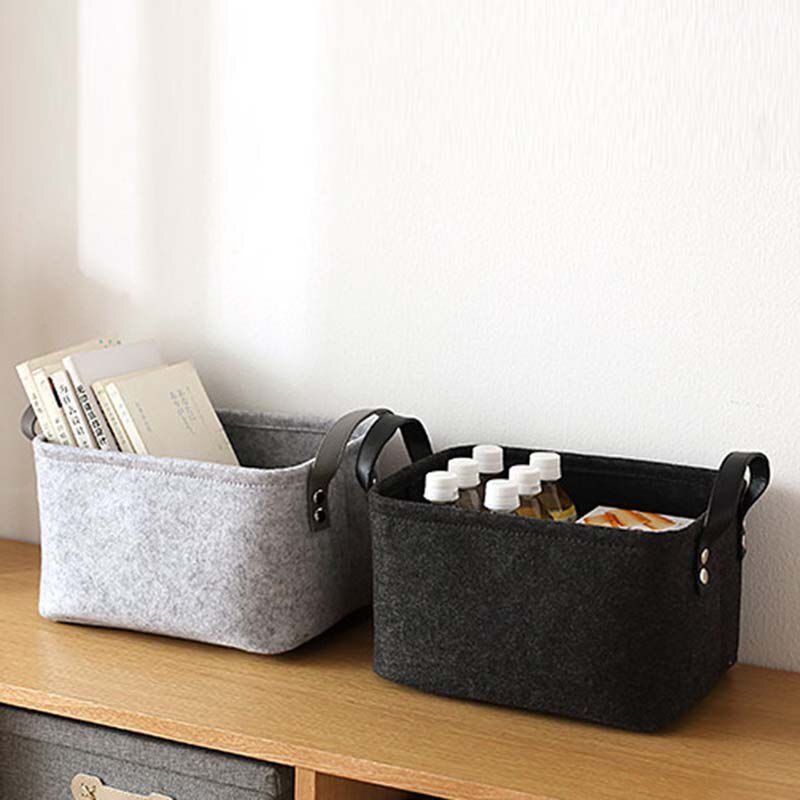 Urijk pliable jouet panier à linge laine feutre paniers de rangement vêtements sales panier support de jouet sac de rangement maison organisateur conteneur