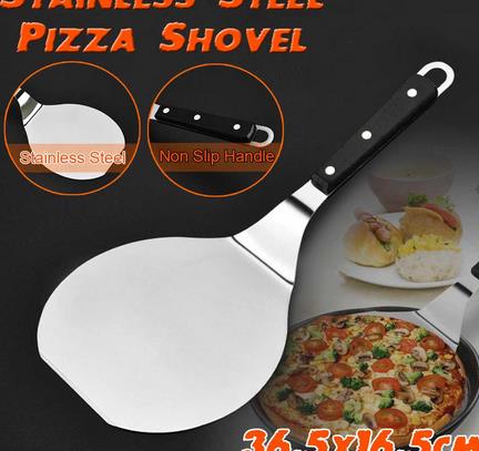 14" Stainless Steel Easy Clean Pizza Shovel Frying Peel Lifter Lifting Tool Pancake Spatula Paddle Kitchen Non-stick Baking