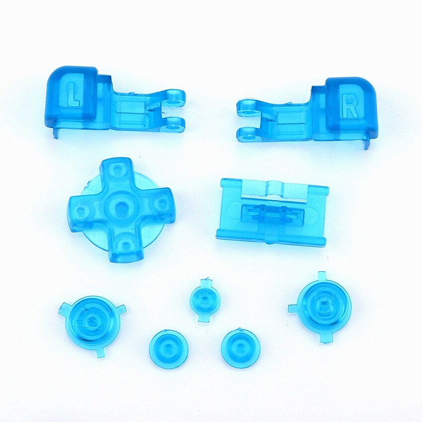 JCD 1 set Multicolore di Plastica Pieno Bottoni Set Per GameBoy Advance SP Power On Off Pulsante per GBA SP R L A B D-Pad Bottoni: O Clear Blue