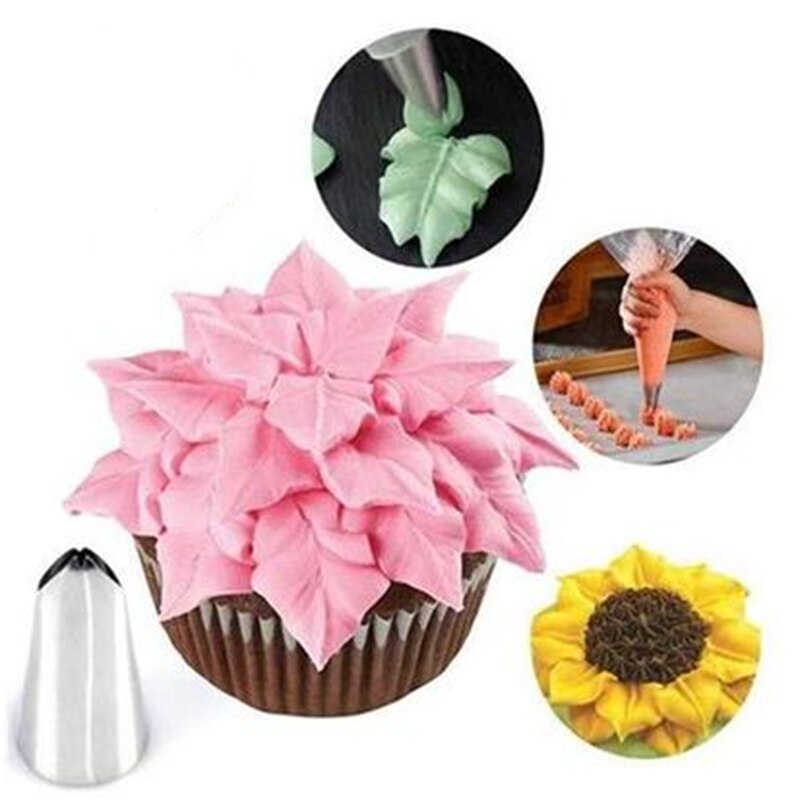 Boquillas de hojas de acero inoxidable para glaseado, boquillas de boquilla para pastelería, herramientas para hornear pasteles, Fondant, #67 #68 #70 #352 #113, 1 unidad/5 piezas