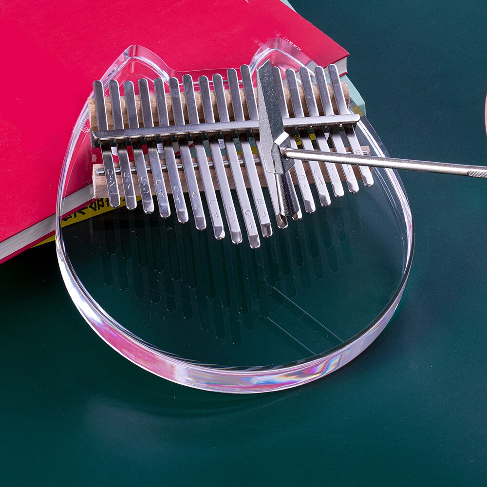 Kalimba 17 klawiszy przezroczysty akrylowy kciuk fortepian z futerał robić przenoszenia regulowany młotek naklejki ściereczka robić czyszczenia калимба palec fortepian