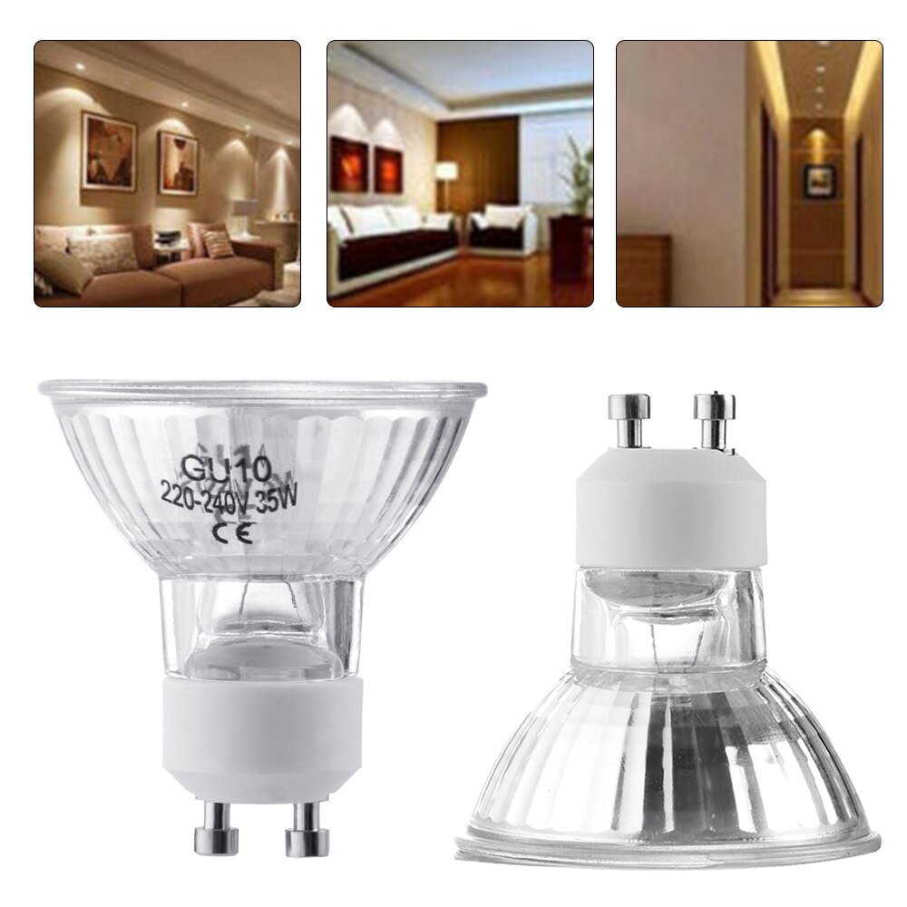 35/50W 220-240V ampoule halogène verre clair Tubes d'éclairage avec couvercle Dimmable blanc Spot lampe décor à la maison diamètre 50MM