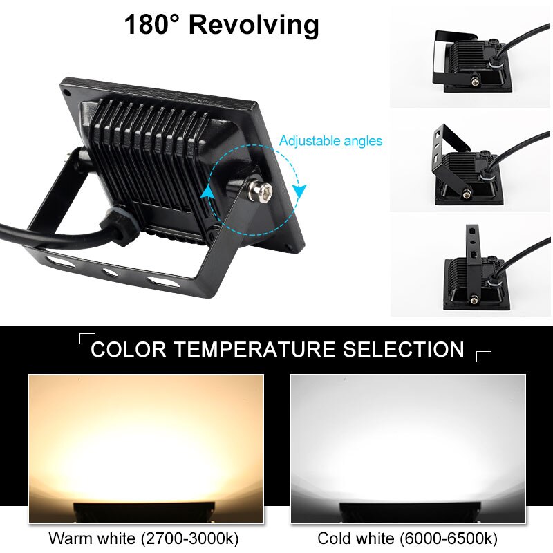 Spotlight 10w 20w 30w 50w 100w 150w 200w led flomlys hagelampe spotlight veggvasker lys dørlys utendørs reflektor