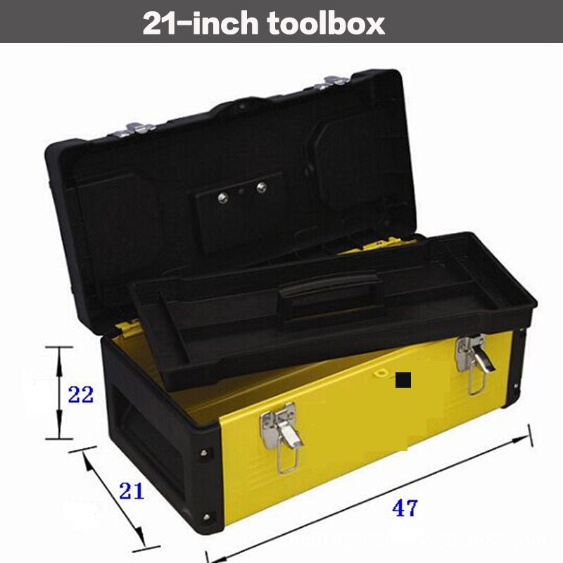 Plastic Iron Toolbox 21 Inch Toolbox Storage Box Components Parts Box Multifunctional Portable Toolbox