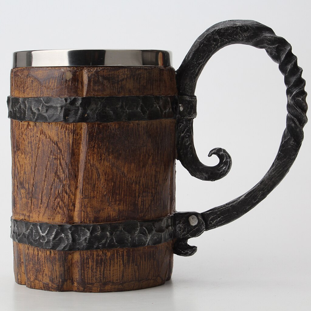 Nachahmung Holz Bier Becher Edelstahl Tasse für Bier Gläser Wein/Milch/
