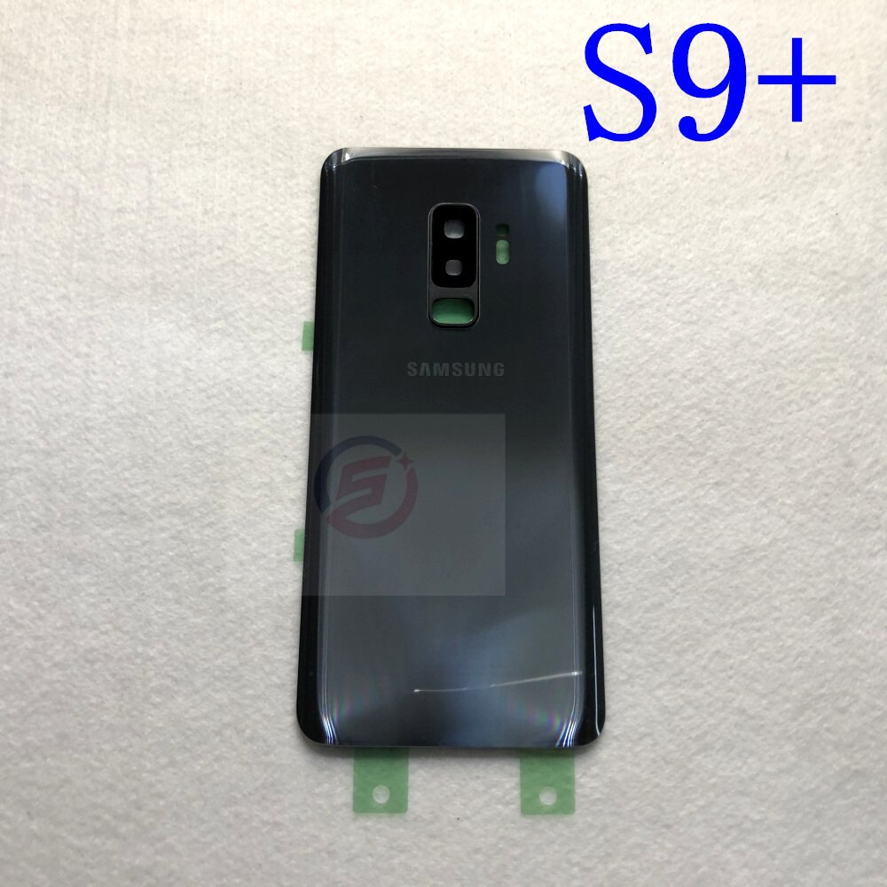 S9 Rear Battery Door Case For Samsung Galaxy S9 Plus G960F G965F Back Glass Housing Cover + Adhesive +Camera Glass Lens Frame: S9 Plus Gray