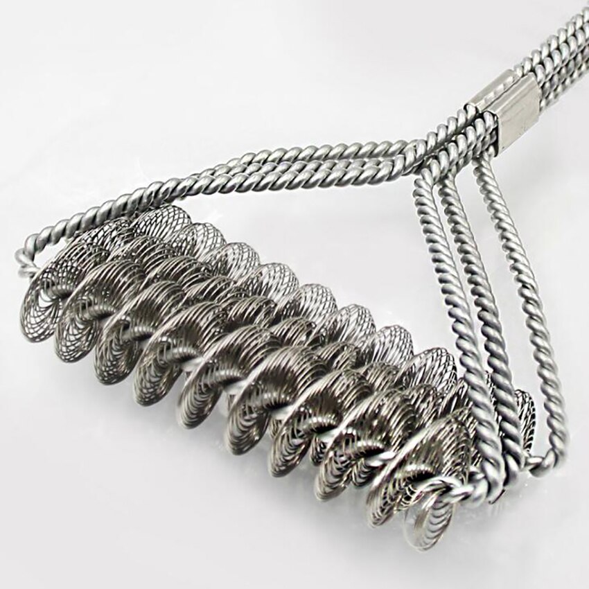Parrilla cepillo de cerdas 18 "seguro de acero inoxidable cepillo de barbacoa Grill & limpiador-Práctico barbacoa cepillo para la limpieza de grill rejilla