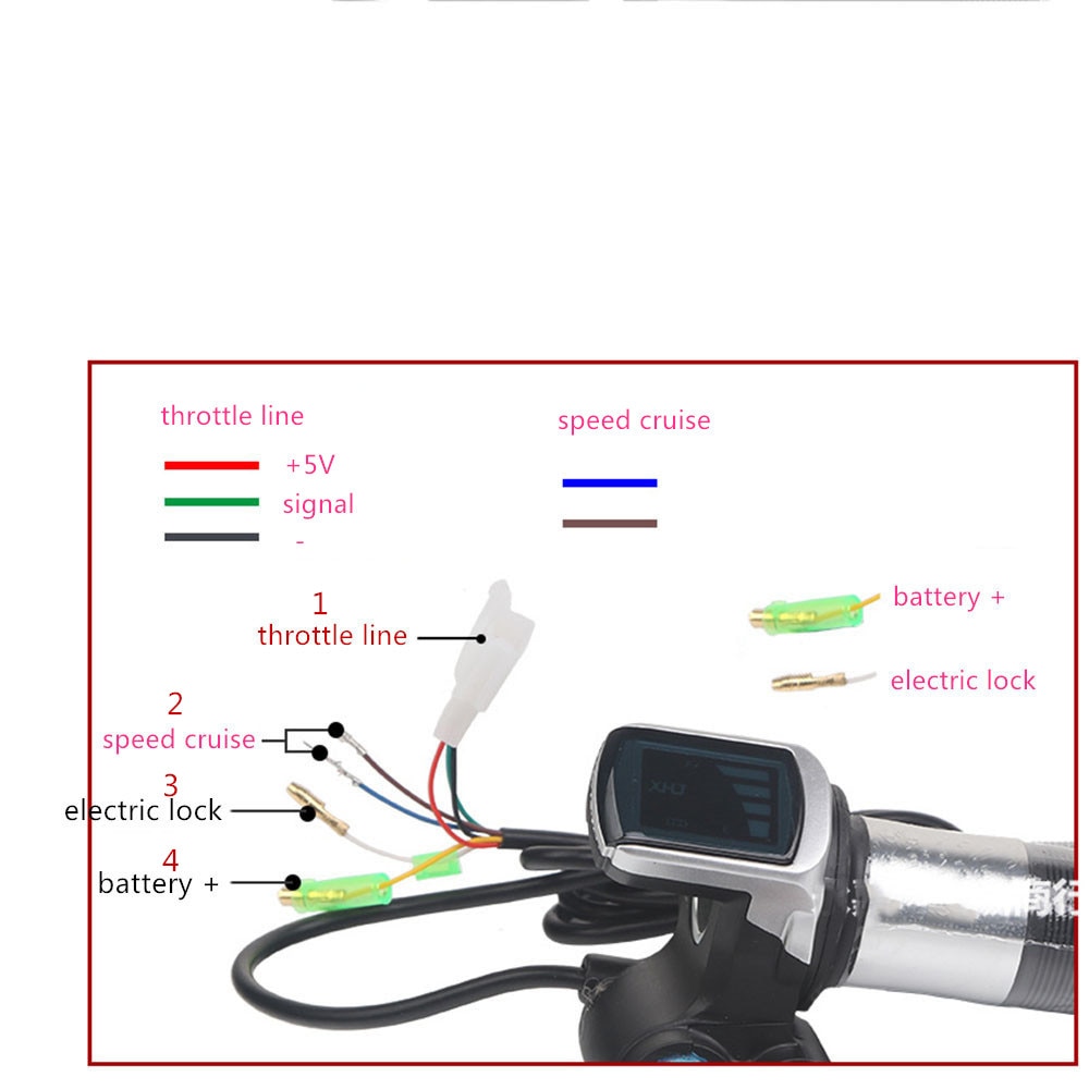 36V 48V Elektrische Fiets/Scooter/Motorfiets/Ebike Speed Gas Handvat/Gashendel/Gaspedaal Twist grip Zilver Kleur Cruise Functie