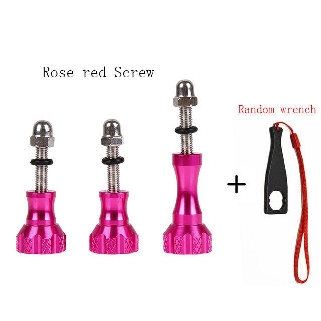 Aluminum Alloy Nut Thumb Screw Mount for GoPro Hero 7 6 5 4 3+ for Xiaomi Yi Lite 4K SJCAM SJ7 H9 Sony for Go Pro Accessory Kits: Rose red and Wrench