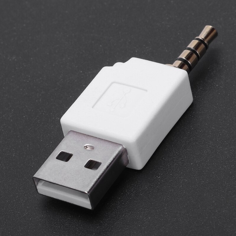 White Usb 2.0 Male Naar 3.5Mm Male Data Sync Charger Adapter Connector Voor Ipod Shuffle 2nd 3rd