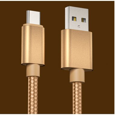 1m 2m 3m USB Type-C Data Cable Fast Charging Transfer Data For Huawei P10/P20/P30 Xiaomi Honor Mobile Phone Nylon Digital Cables: Gold Type-C / 1m