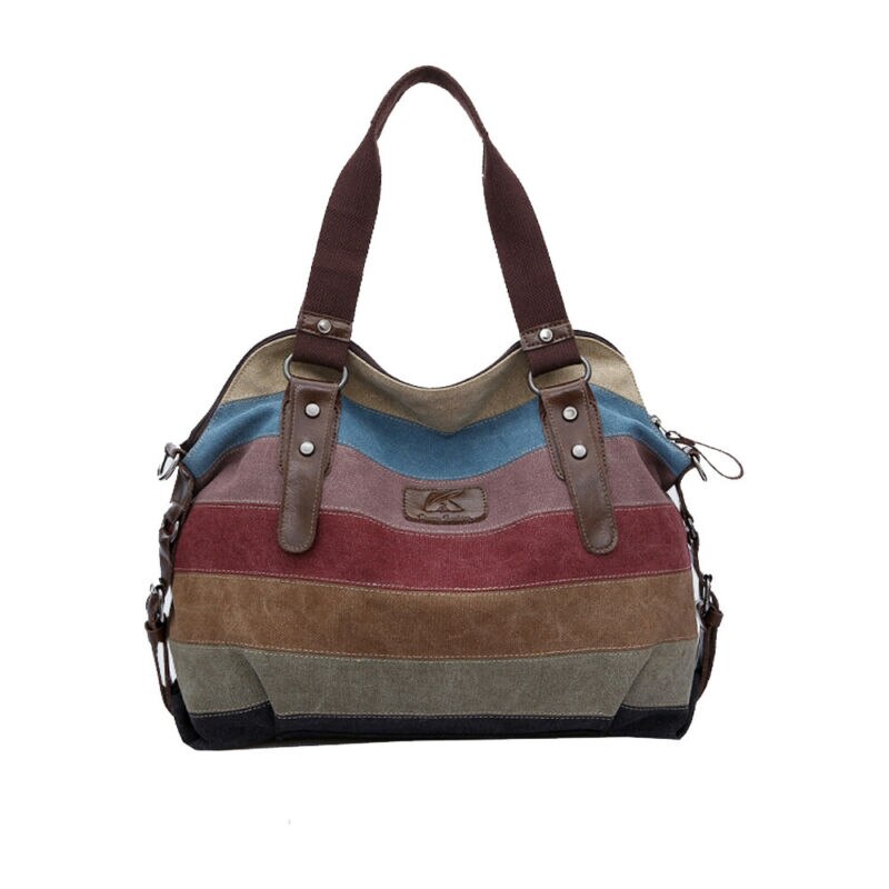 Dame skuldertasker taske crossbody tote håndtaske pung messenger lærred stor