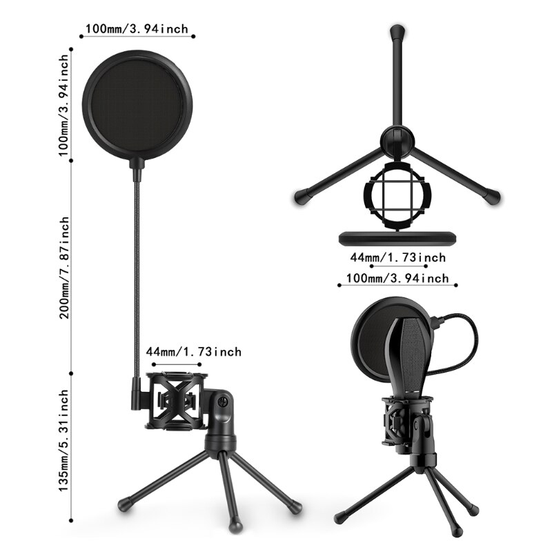 Spedizione gratuita microfono Pop portafiltri bastone da tavolo treppiede Kit rete anti-spruzzo PS-2