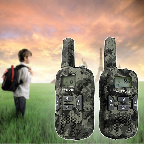 RETEVIS 2 uds RT33 Mini Walkie Talkie para niños niño Radio Hf 0,5 W PMR FRS/GMRS/8/22CH VOX PTT linterna pantalla LCD PMR446