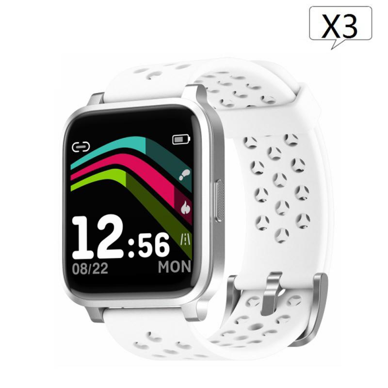 X3 silicone smart watch smart dynamic bracelet static heart rate IP68 Sports Pedometers wristband smart band fitness tracker: white