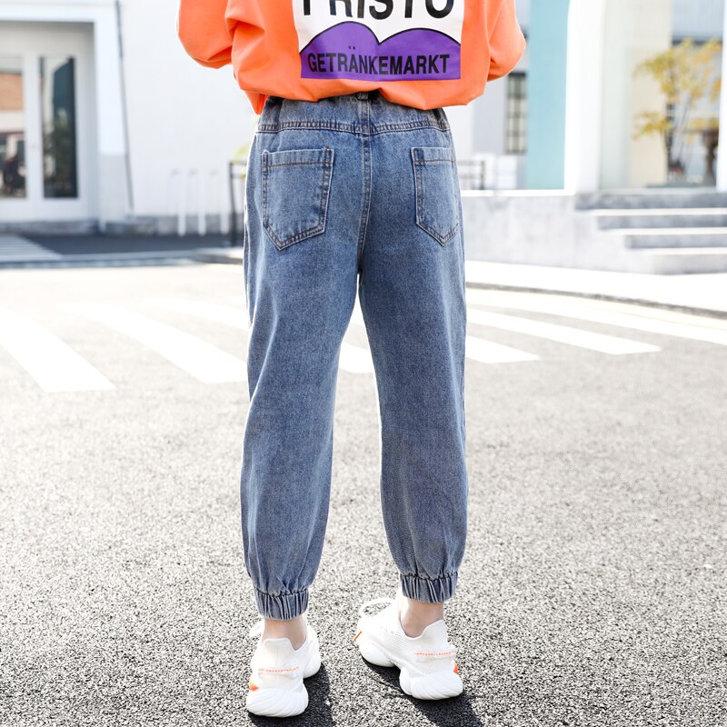 Barneklær høst barn bukser jenter jeans letter joggers denim joggerbukser 4 6 8 10 12 år barn jenter bukser
