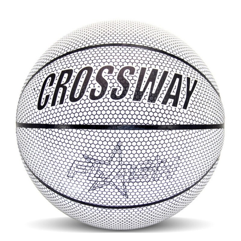 Basket-Ball réfléchissant brille dans la nuit, utilisation en extérieur ou en extérieur, ballon de jeu lumineux en PU, ballon d&#39;entraînement