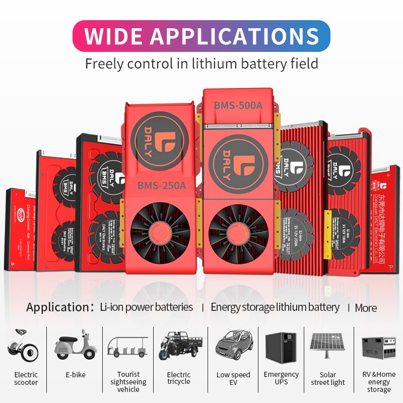 Daly Bms 18650 Lithium Batterij Li-Ion 48V Bms 14S 15A 20A 60A 80A 100A 120A 150A Aparte Poort met Balans Voor Solar Scooter