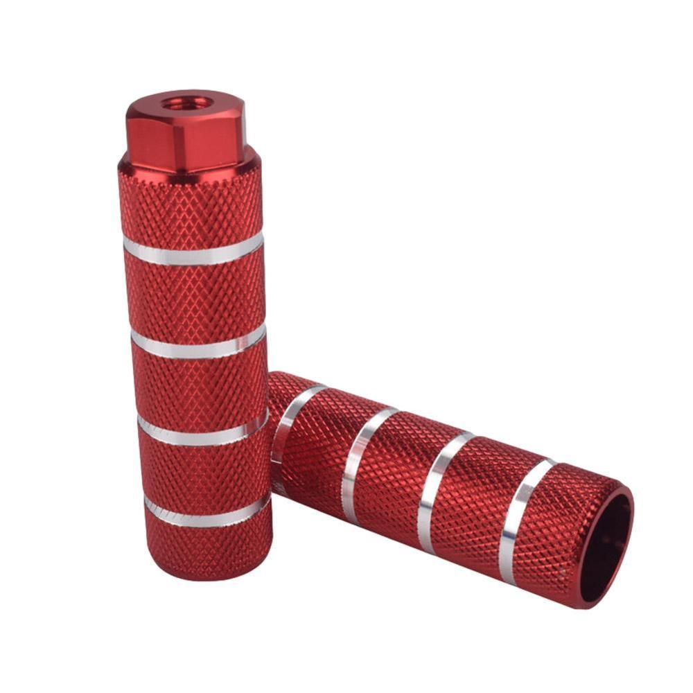 1 pari mtb bmx pyörä metalliseos jalka stunt tapit jalkatuki nuppi sylinterin pito sopivat 3/8 '' akseli: Punainen