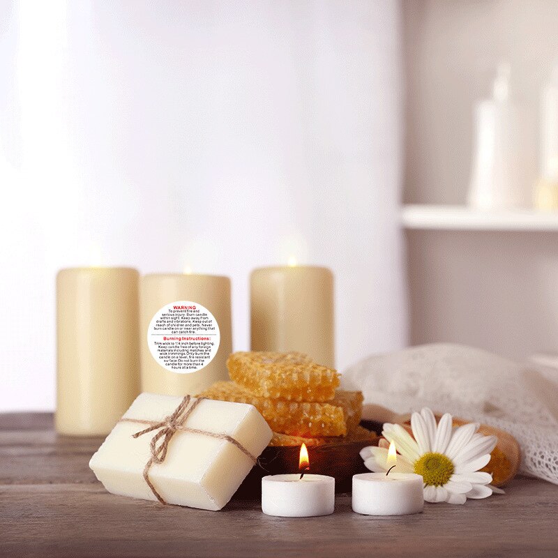500pcs/roll Candle Warning Label Candle Jar Container Stickers Candle Making Candle Container Craft Sticker Label