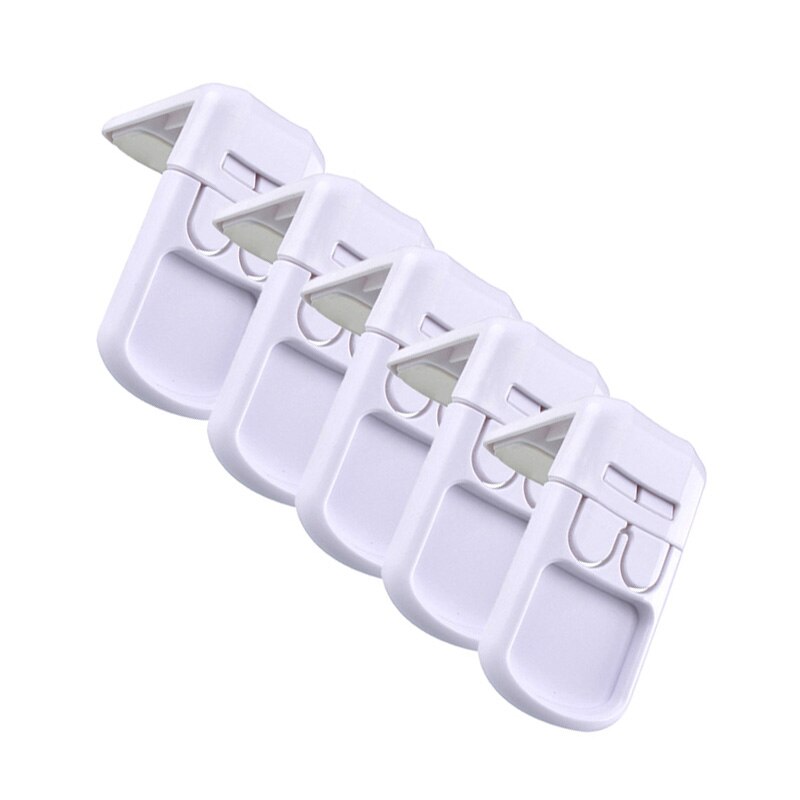 Baby Protector Lock Safety Cabinet Wardrobe Door Furniture Drawer Locks Double Buckle Multi-Function Right Angle Locks 5Pcs/lot: White5Pcs