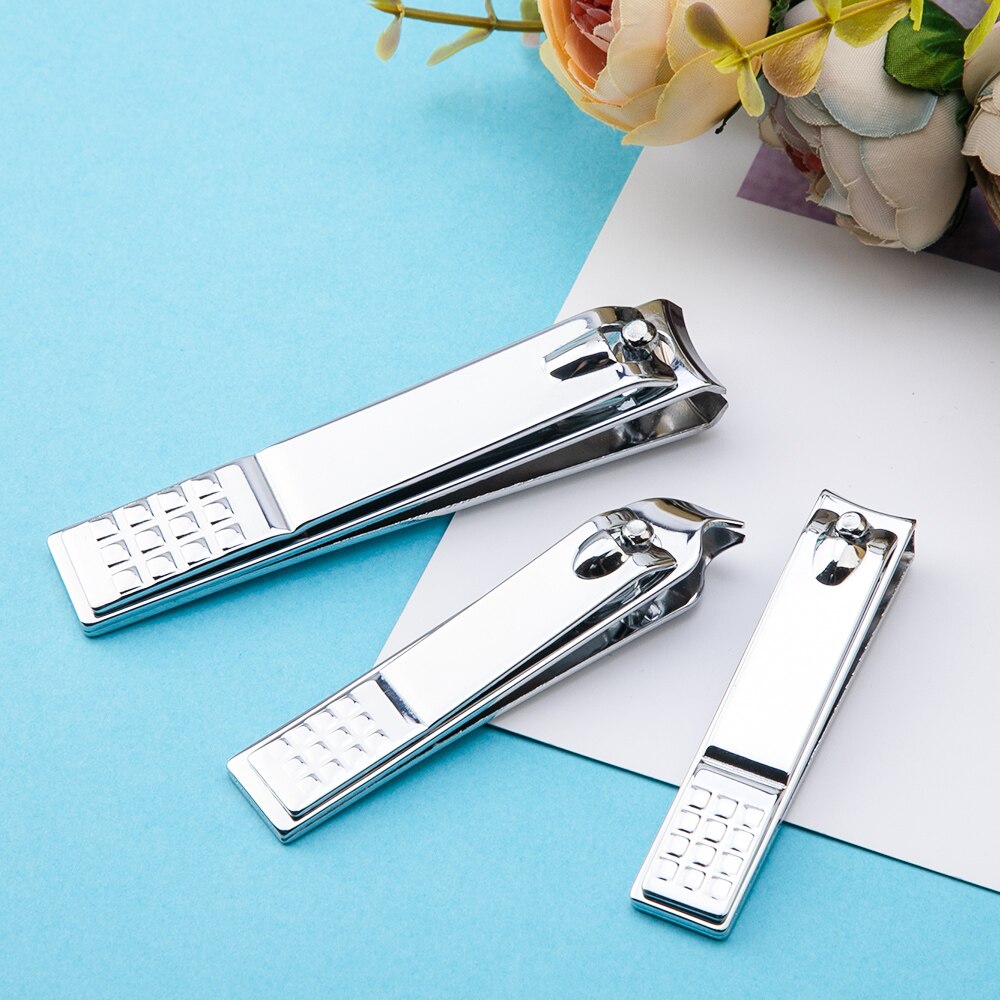 Cortaúñas plateado, de 3 tipos cortauñas, cortador de uñas para pies portátil, pinza de acero inoxidable para cutículas