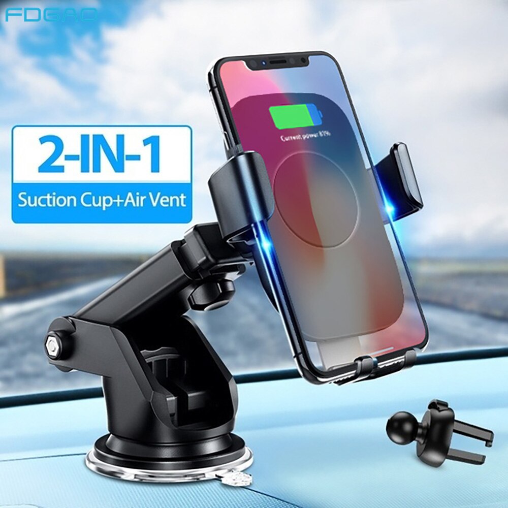 10W Gravità Automatica Morsetto Caricabatteria Per Auto Senza Fili Qi di Ricarica Veloce Air Vent Supporto Del Supporto Del Telefono per il iPhone 11 XS XR X 8 Samsung S20 S10