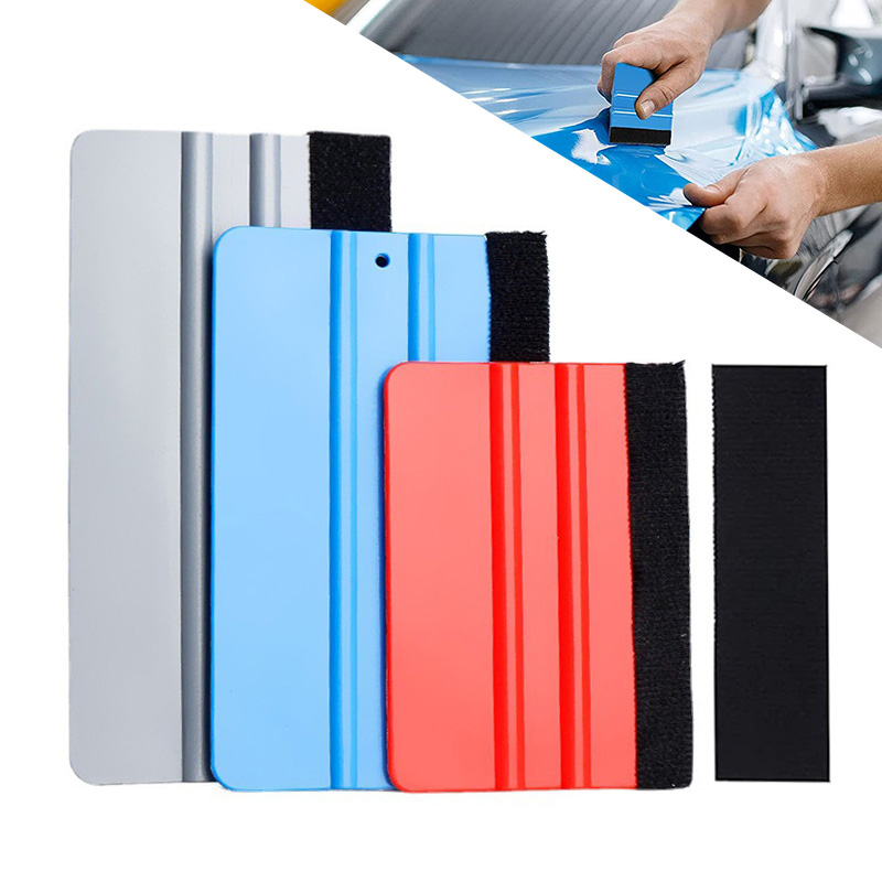 Escurridor de plástico con borde de fieltro, raspador de envoltura de vinilo para coche, herramienta de envoltura de escurridor de fieltro, aplicador de calcomanías, herramienta de alisado de papel tapiz, 1 ud.