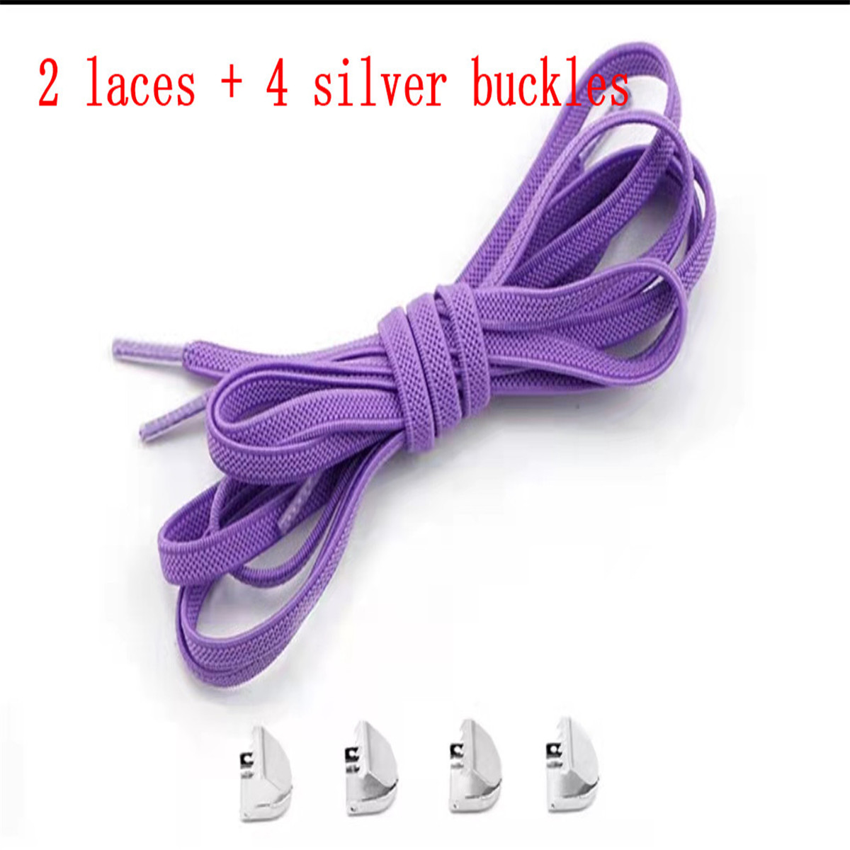 Cordones elasticos zapatillas sznurówki których nie trzeba wiązać sznurowadła dla dzieci i trampki dla dorosłych sznurowadło szybki leniwy metalowy zamek sznurowadła: purpurowy