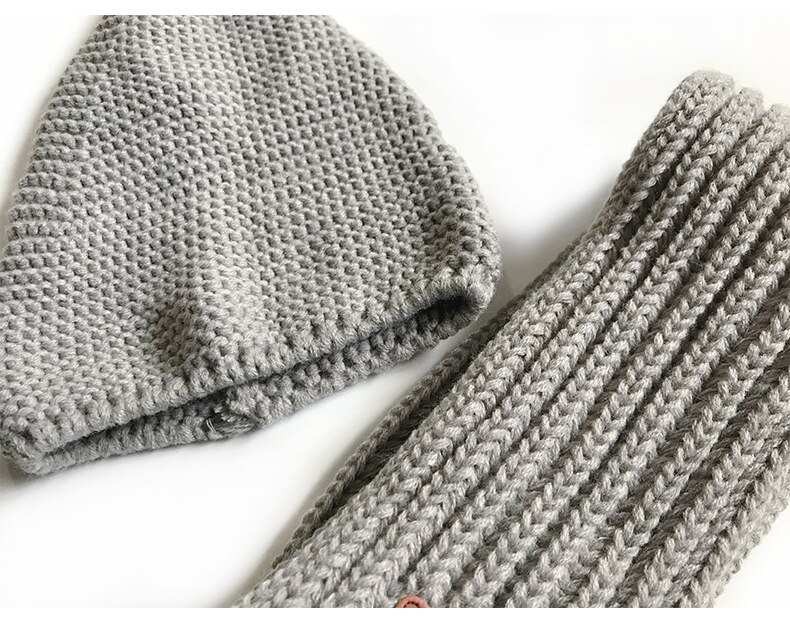 Vinter baby låve gutt jenter fast caps skjerf varm ull strikket søt ballhue + lue skjerf 2 stk / sett låve hals varmere lokk