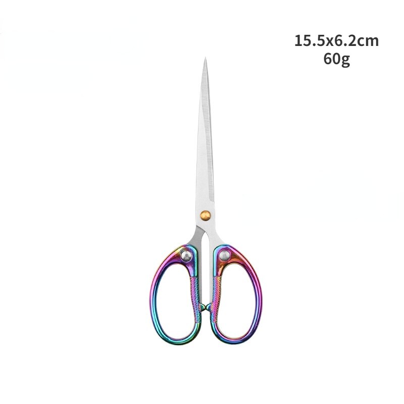 Office Scissors Stainless Steel Zinc Alloy Paper Cutting Scissors Children Students Cut Stationery Scissors: Multicolor 1