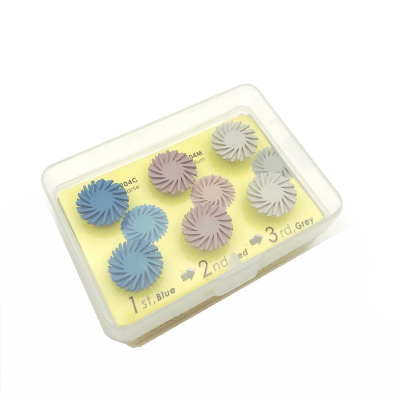 6 unids/set resina Dental compuesta pulido Kit disco espiral Flex cepillo fresas 3 colores mezclados: High Quality
