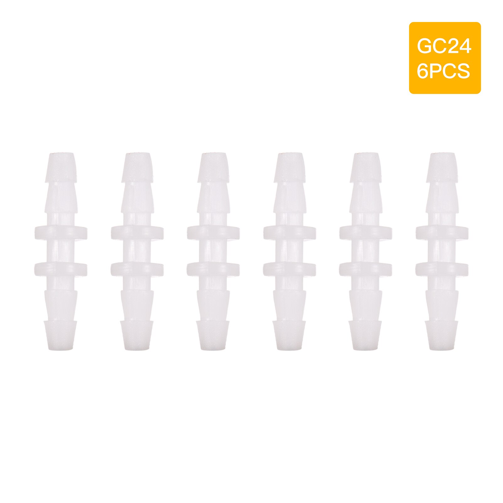 6-Piece Straight Shape Plastic Connector Hose Tube Fitting Water Aquarium Air Tubing Pipe Connectors for Flexible and Silicone