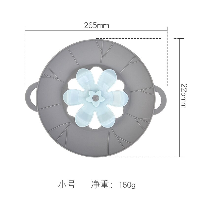 Silicone anti overflow pot cover, silicone fresh-keeping cover, rotatable pot cover, Kitchen Utensils Multi-Functional: grey265X225CM