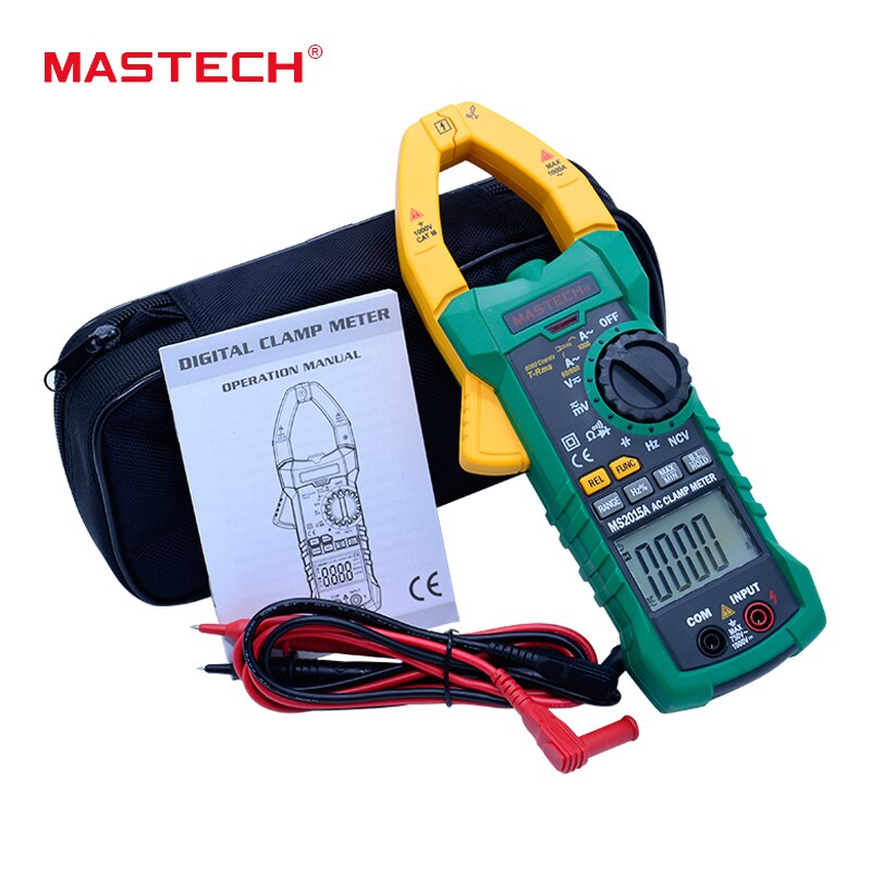 Digitale Stroomtang MASTECH MS2015A Auto range Multimeter AC 1000A Stroom Spanning Frequentie MultiMeter Tester Backlight: Default Title