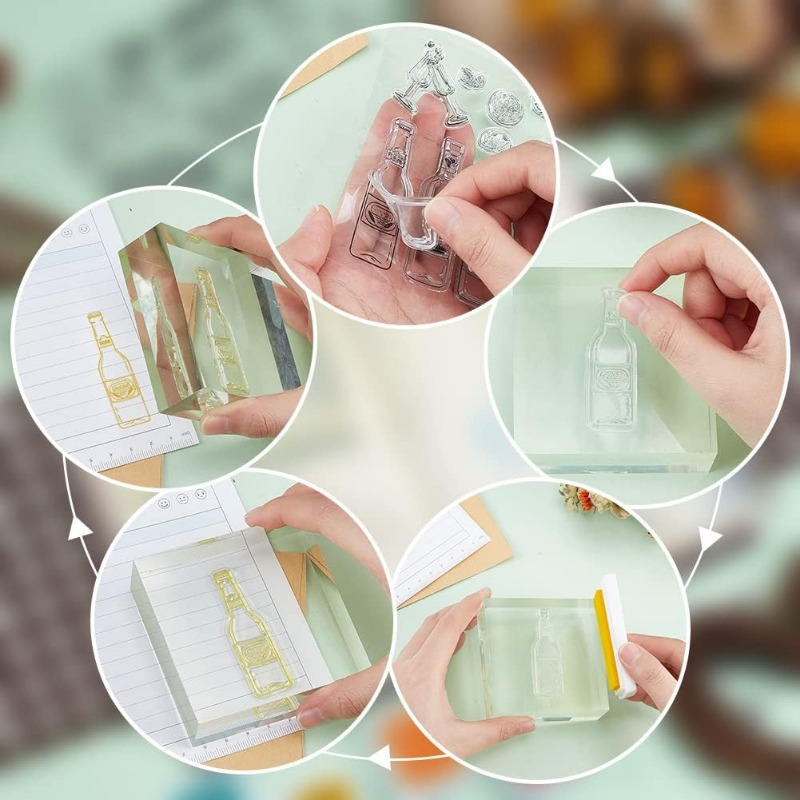 1 Vel Theevlekken Duidelijke Stempel Koffievlekken Achtergrond Transparante Siliconen Stempel Spill voor Scrapbook Kaarten Maken 4,3 x 6,3 Inch