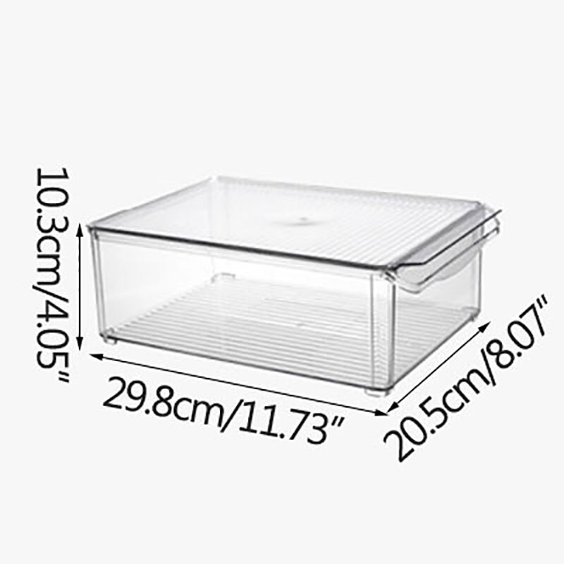 Large Square Container Storage Box Plastic Transparent Sealed Box Refrigerator Can Fruit Vegetable Storage Finishing: 2-L