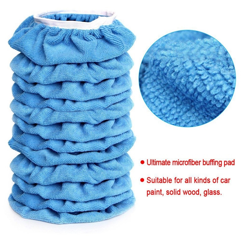 16 Packs Polishing Bonnets(5 To 6 Inches) Polisher Pad Bonnet Buffing Pad Cover Soft Fiber Car Polishing Bonnet for Car Polisher