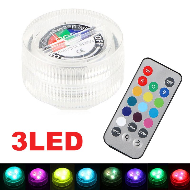 Lampe LED Submersible avec télécommande pour Vase, éclairage décoratif de fête, de mariage, de Festival, imperméable, rvb