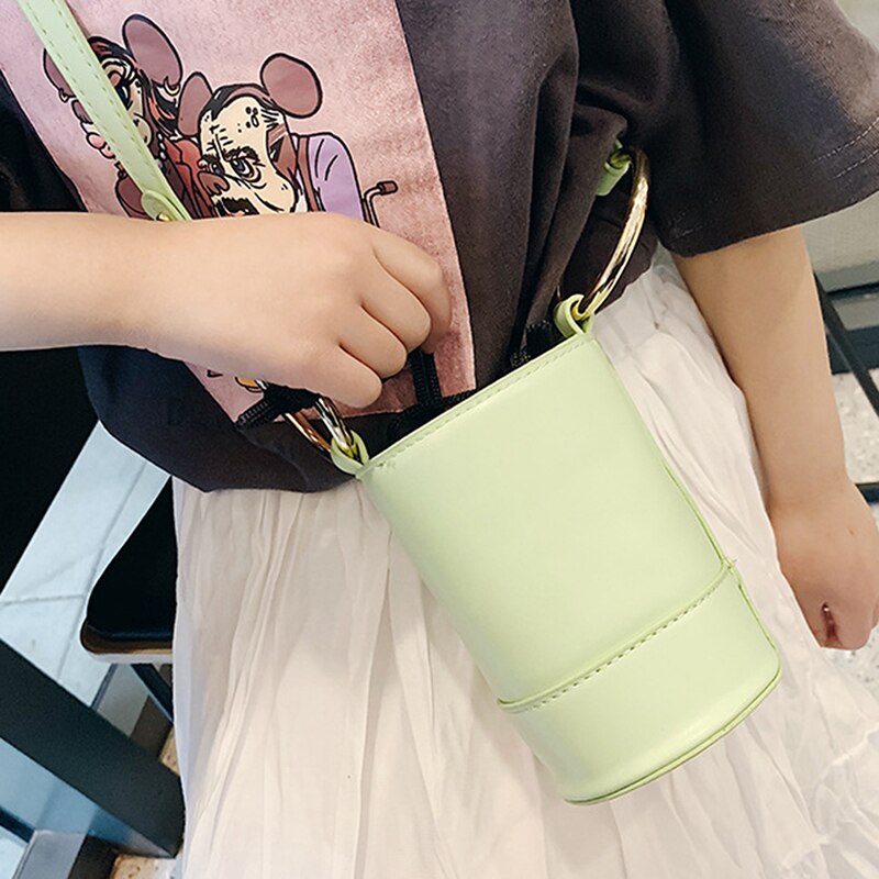 Mode Vrouwen Schoudertas Creatieve Messenger Crossbody Bag Leuke Cilindrische Emmer Handtas Wilde Diagonaal